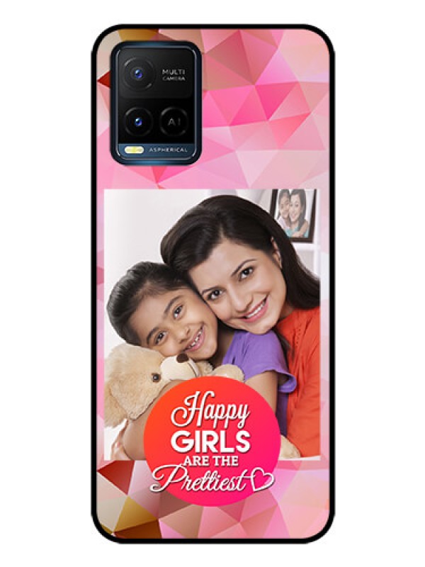 Custom Vivo Y21e Photo Printing on Glass Case - Abstract Triangle Design