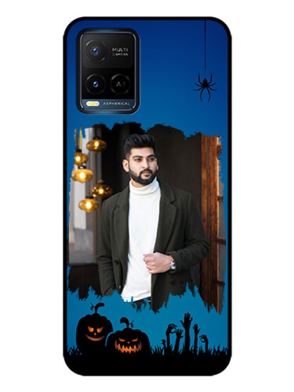 Custom Vivo Y21e Photo Printing on Glass Case - with pro Halloween design