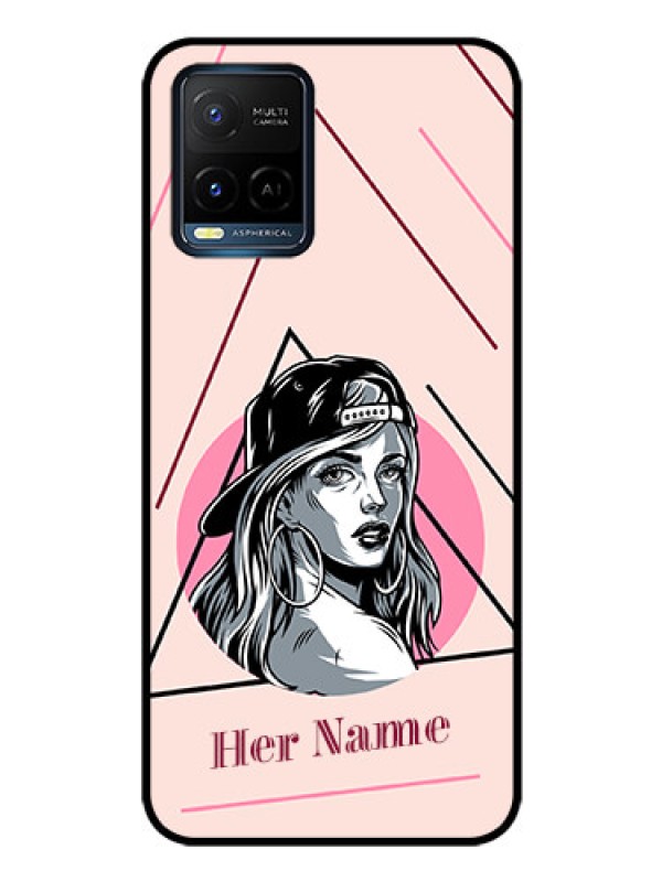 Custom Vivo Y21E Personalized Glass Phone Case - Rockstar Girl Design