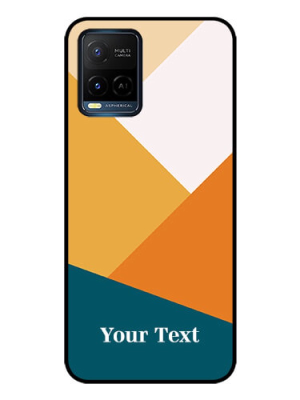 Custom Vivo Y21E Personalized Glass Phone Case - Stacked Multi-colour Design