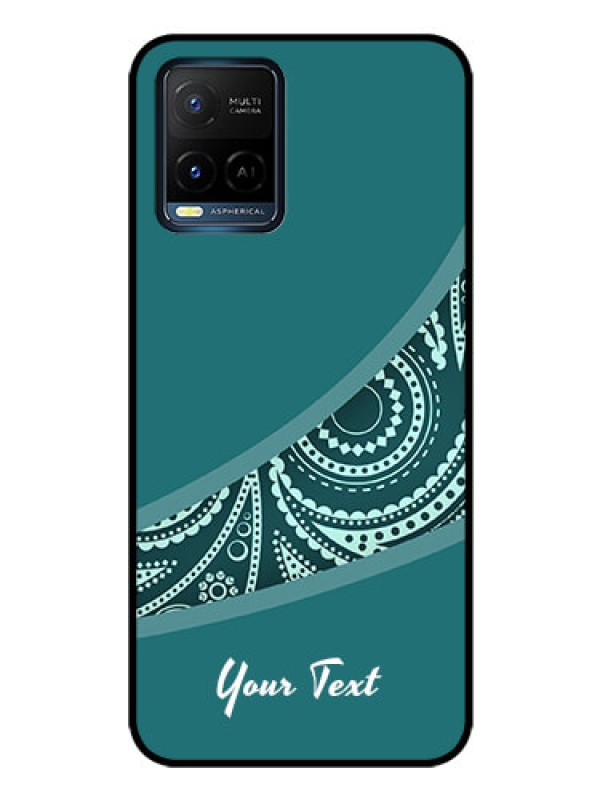 Custom Vivo Y21E Photo Printing on Glass Case - semi visible floral Design