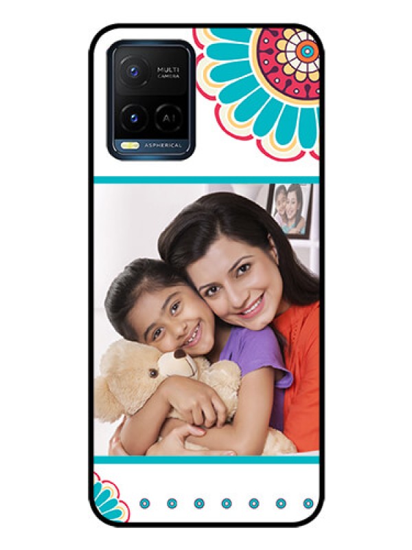 Custom Vivo Y21G Custom Glass Phone Case - Flower Design