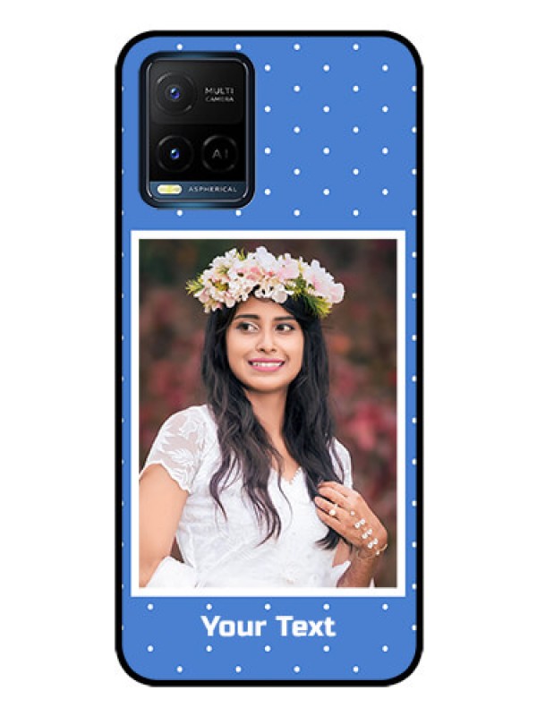 Custom Vivo Y21G Photo Printing on Glass Case - Polka dots design