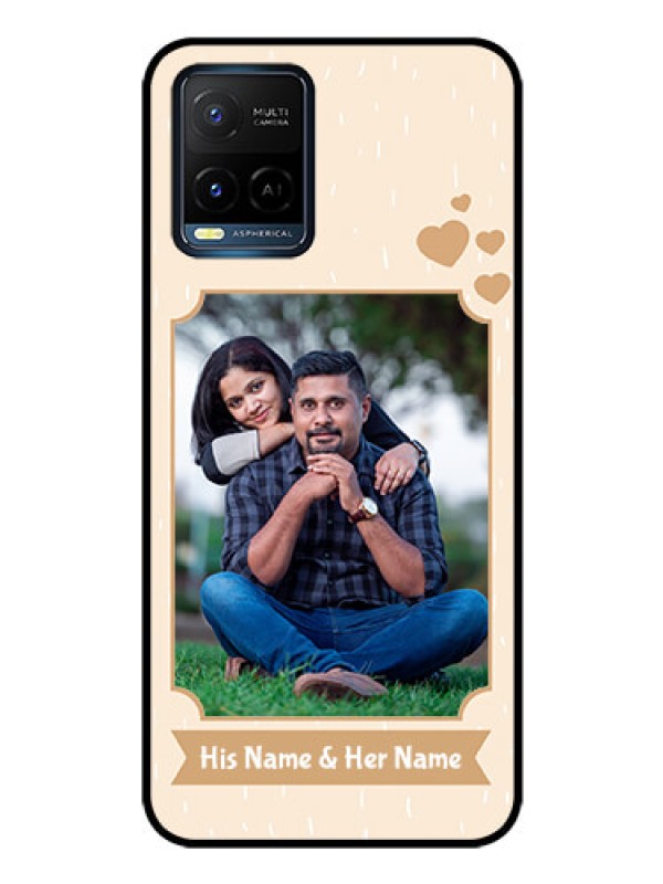 Custom Vivo Y21G Custom Glass Phone Case - with confetti love design