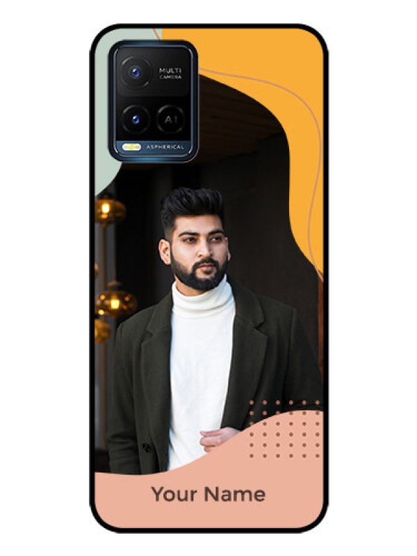 Custom Vivo Y21G Personalized Glass Phone Case - Tri-coloured overlay design