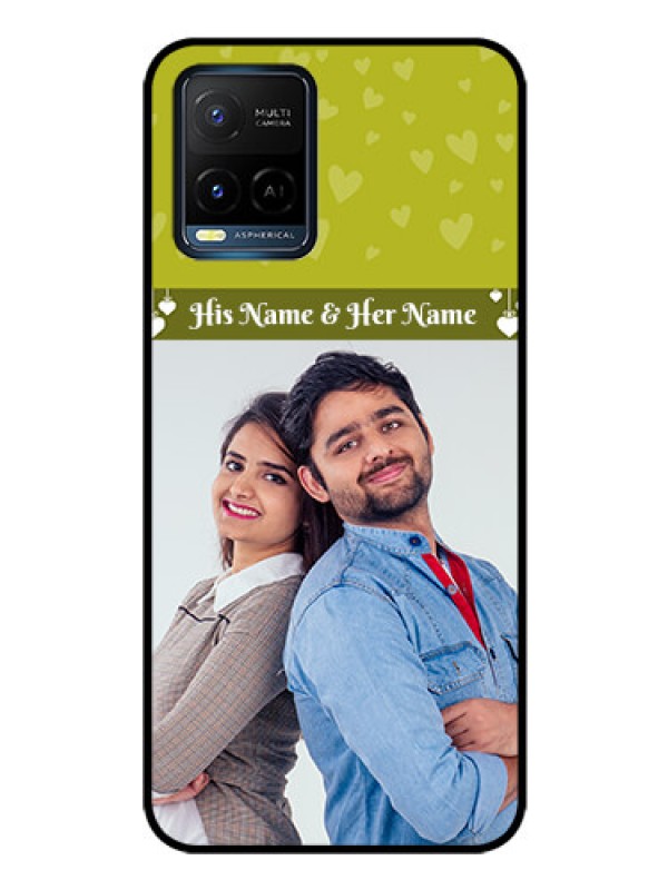 Custom Vivo Y21T Custom Glass Phone Case - You & Me Heart Design