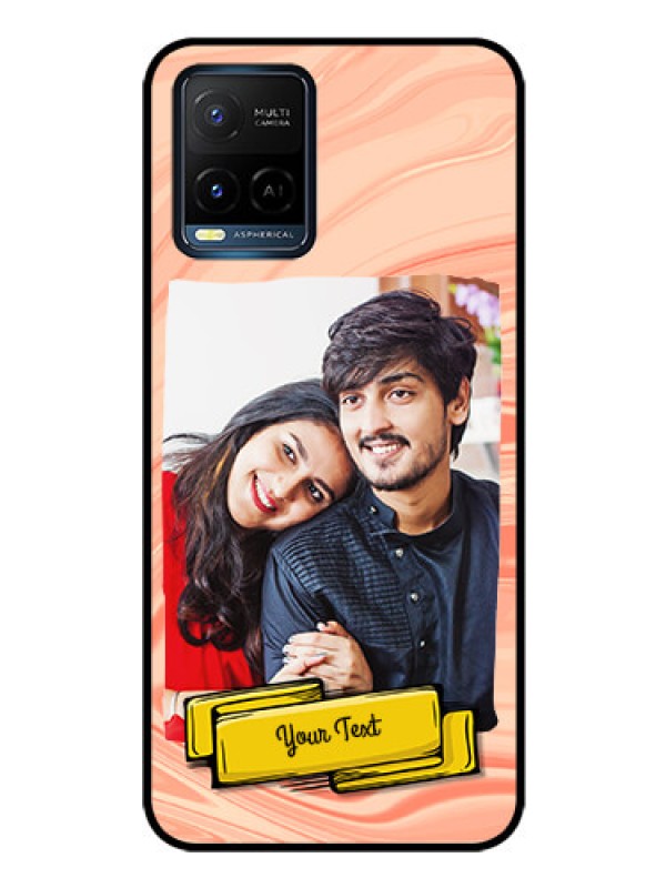 Custom Vivo Y21T Personalized Glass Phone Case - Marble Texture Design