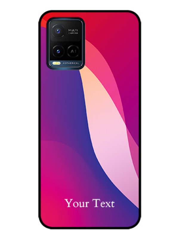 Custom Vivo Y21T Personalized Glass Phone Case - Digital abstract Overlap Design