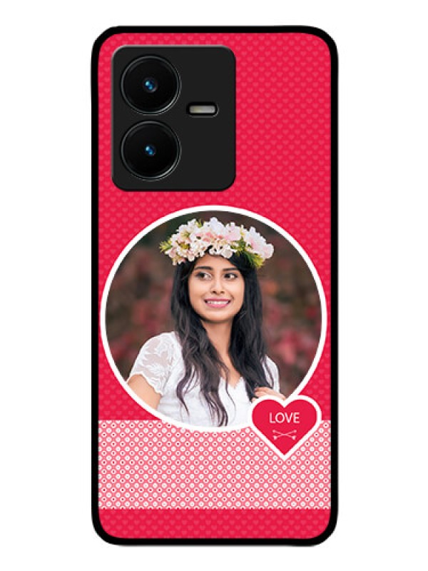 Custom Vivo Y22 Personalised Glass Phone Case - Pink Pattern Design