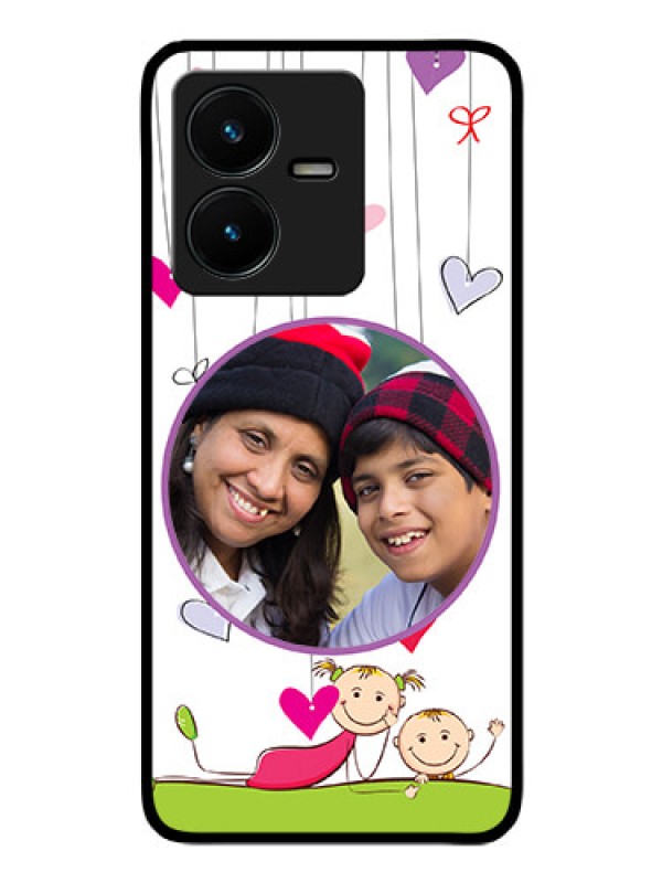 Custom Vivo Y22 Photo Printing on Glass Case - Cute Kids Phone Case Design
