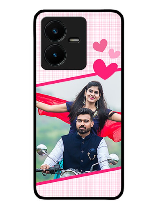 Custom Vivo Y22 Custom Glass Phone Case - Love Shape Heart Design