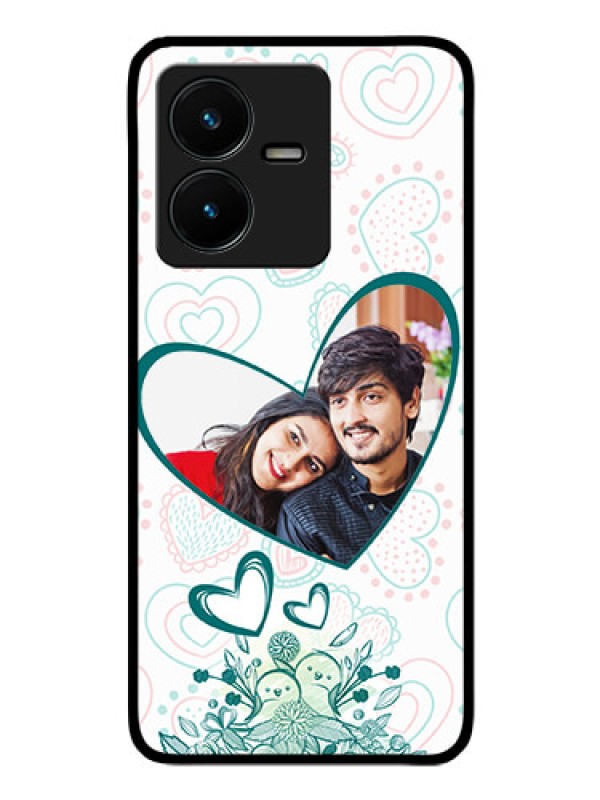 Custom Vivo Y22 Photo Printing on Glass Case - Premium Couple Design