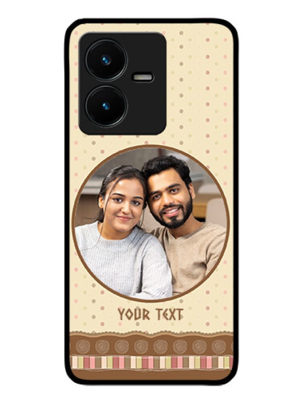 Custom Vivo Y22 Custom Glass Mobile Case - Brown Dotted Mobile Case Design