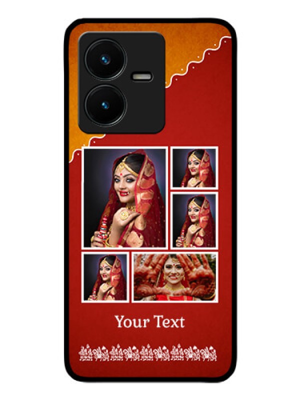 Custom Vivo Y22 Personalized Glass Phone Case - Wedding Pic Upload Design