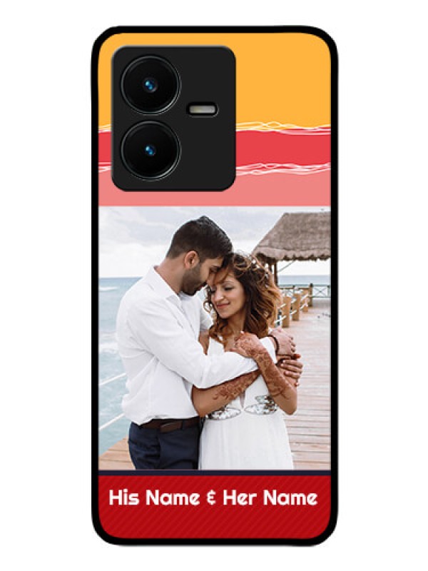 Custom Vivo Y22 Custom Glass Mobile Case - Colorful Case Design