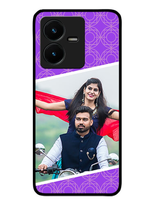 Custom Vivo Y22 Custom Glass Phone Case - Violet Pattern Design