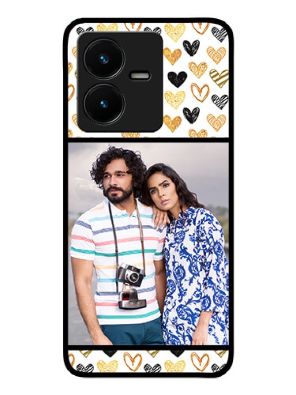 Custom Vivo Y22 Photo Printing on Glass Case - Love Symbol Design