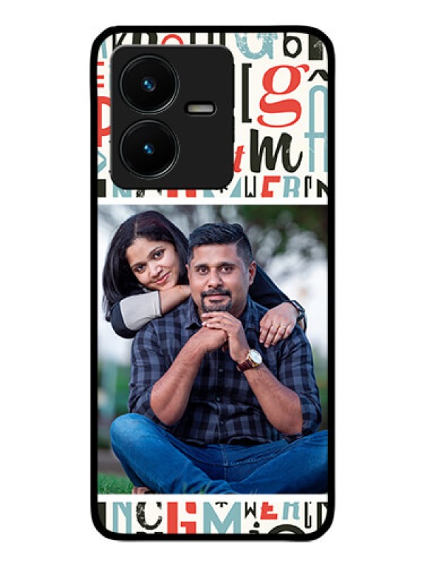 Custom Vivo Y22 Personalized Glass Phone Case - Alphabet Design