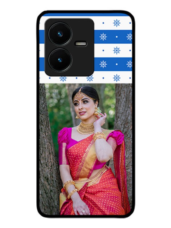 Custom Vivo Y22 Photo Printing on Glass Case - Snow Pattern Design