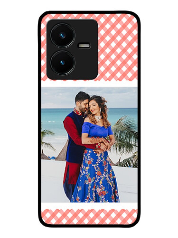 Custom Vivo Y22 Personalized Glass Phone Case - Pink Pattern Design