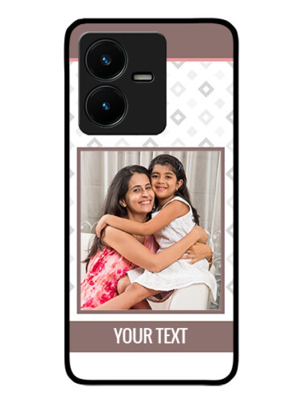 Custom Vivo Y22 Photo Printing on Glass Case - Simple Diamond Design