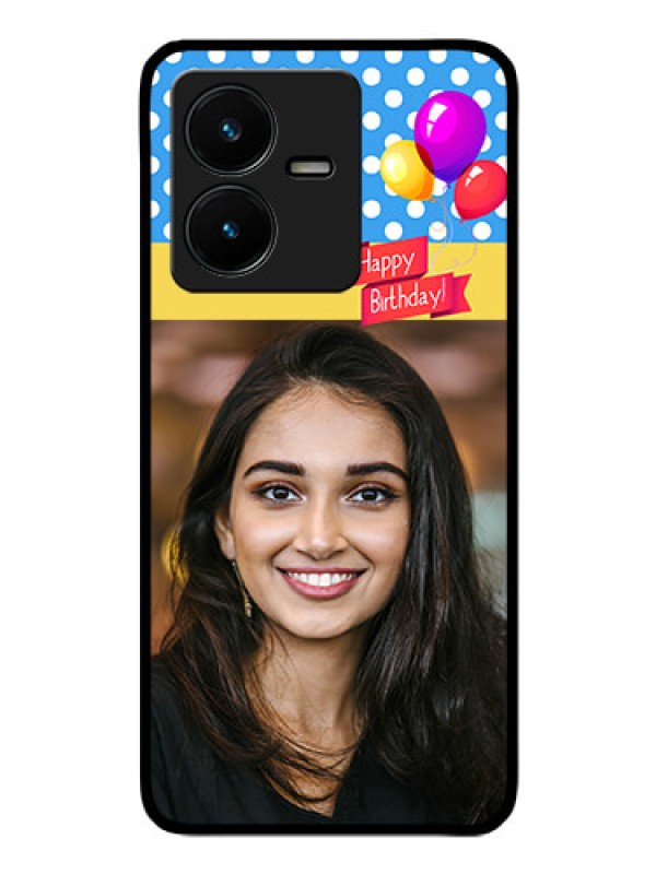 Custom Vivo Y22 Custom Glass Mobile Case - Happy Birthday Design