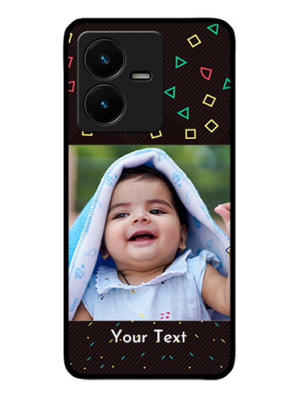 Custom Vivo Y22 Custom Glass Phone Case - with confetti birthday design