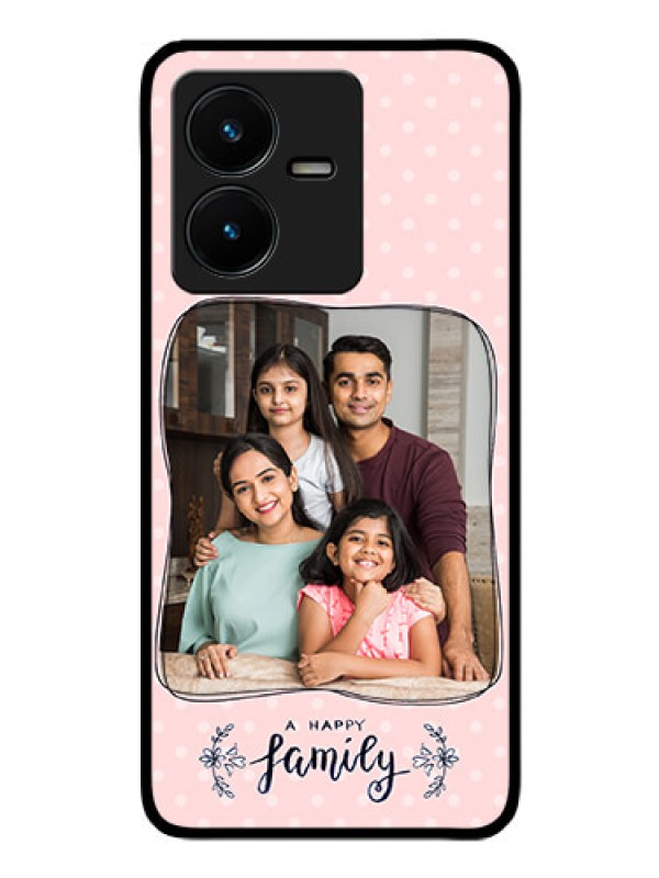Custom Vivo Y22 Custom Glass Phone Case - Family with Dots Design