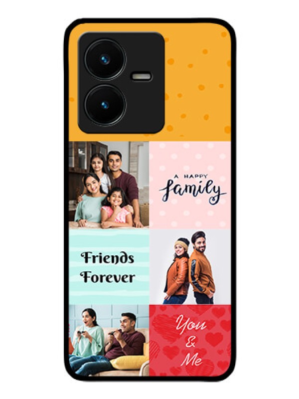 Custom Vivo Y22 Personalized Glass Phone Case - Images with Quotes Design