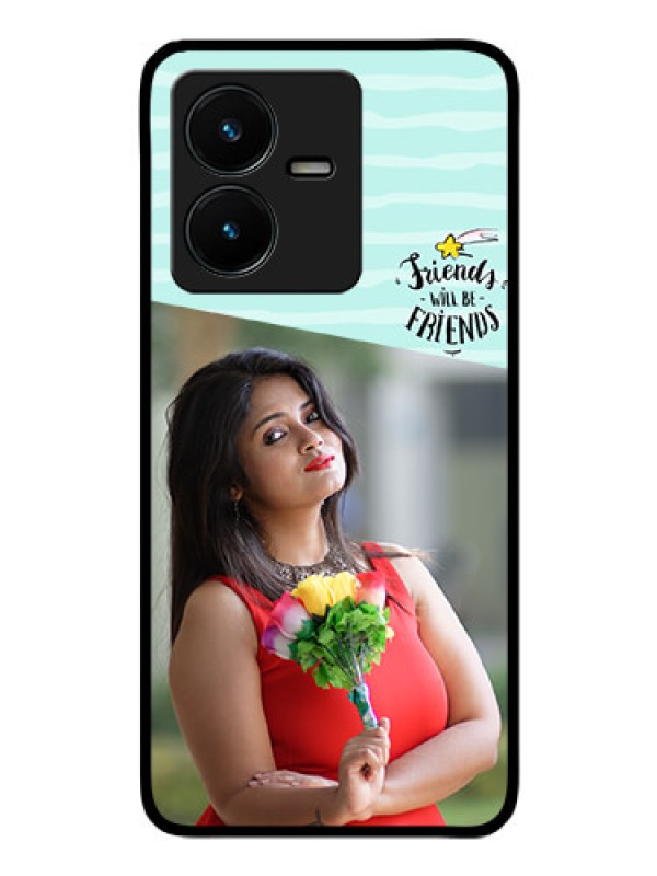 Custom Vivo Y22 Custom Glass Phone Case - Friends Picture Icon Design