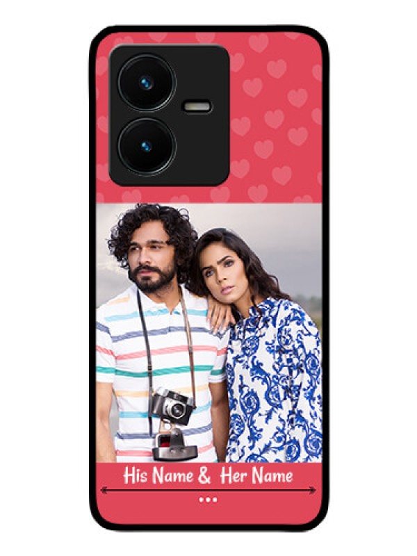 Custom Vivo Y22 Photo Printing on Glass Case - Simple Love Design