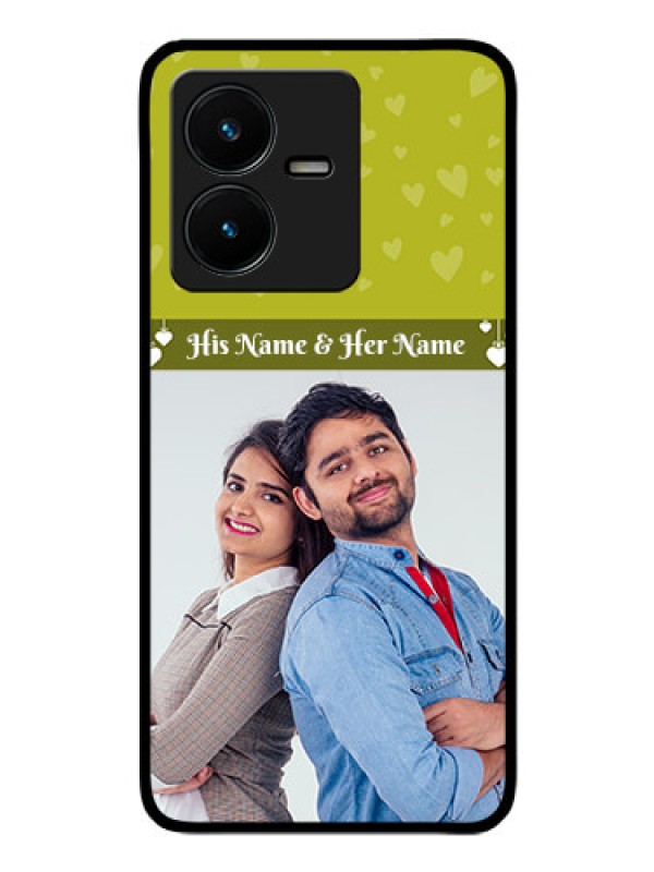 Custom Vivo Y22 Custom Glass Phone Case - You & Me Heart Design