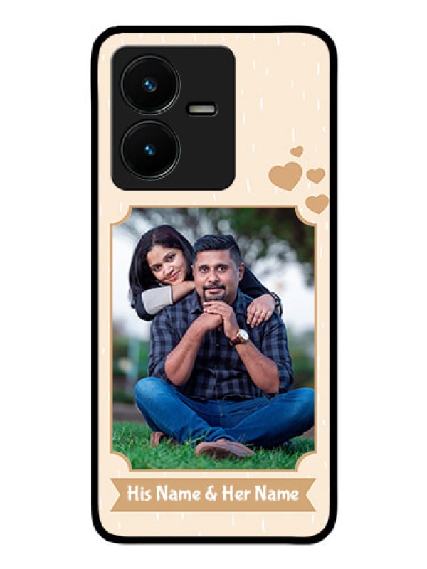 Custom Vivo Y22 Custom Glass Phone Case - with confetti love design