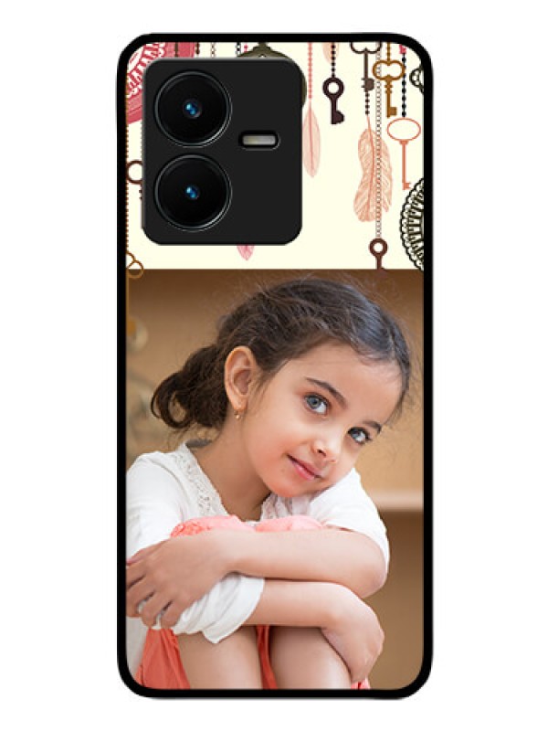 Custom Vivo Y22 Custom Glass Mobile Case - Boho Style Design