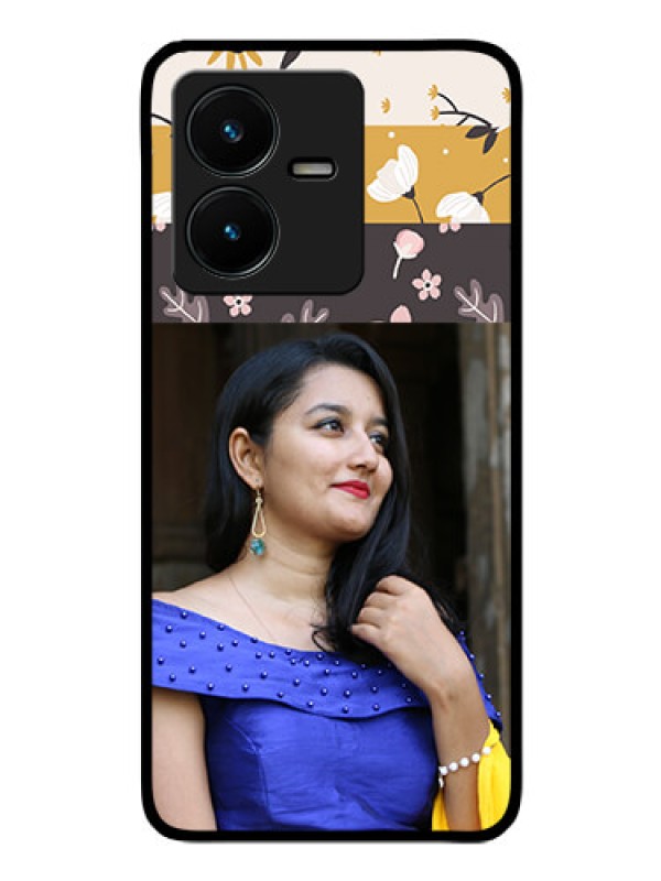 Custom Vivo Y22 Custom Glass Phone Case - Stylish Floral Design
