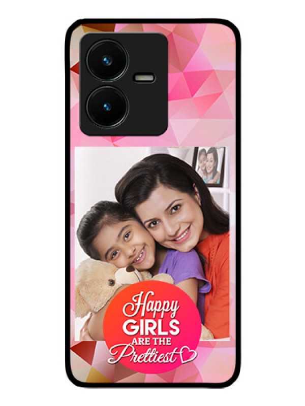 Custom Vivo Y22 Photo Printing on Glass Case - Abstract Triangle Design