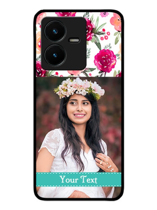 Custom Vivo Y22 Custom Glass Phone Case - Watercolor Floral Design