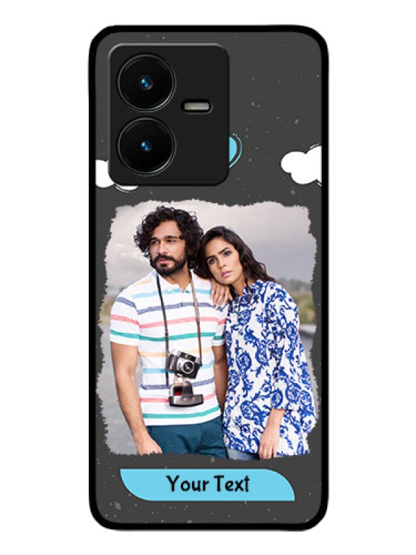 Custom Vivo Y22 Custom Glass Phone Case - Splashes with love doodles Design