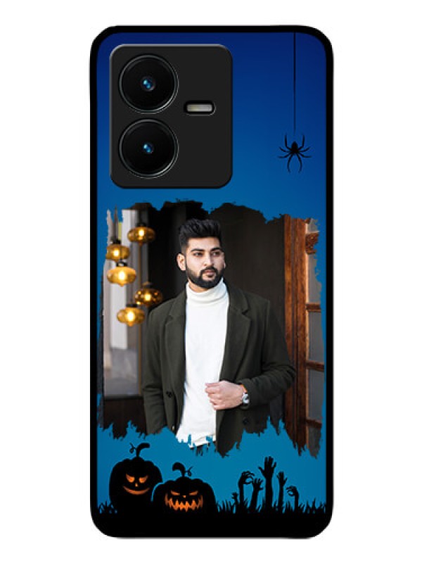 Custom Vivo Y22 Photo Printing on Glass Case - with pro Halloween design