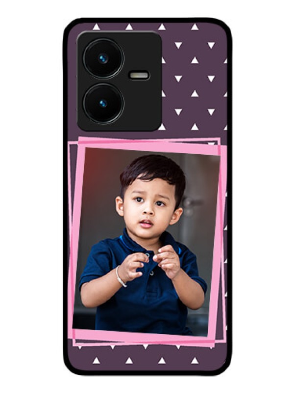 Custom Vivo Y22 Custom Glass Mobile Case - Triangle Pattern Dotted Design