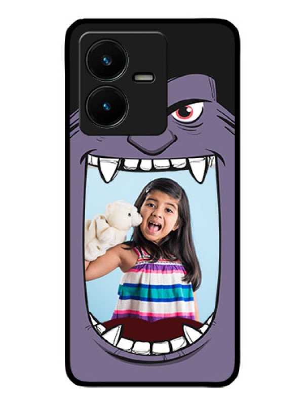 Custom Vivo Y22 Custom Glass Phone Case - Angry Monster Design