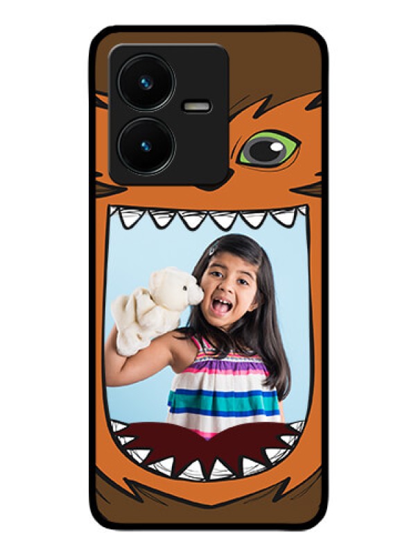 Custom Vivo Y22 Photo Printing on Glass Case - Owl Monster Back Case Design