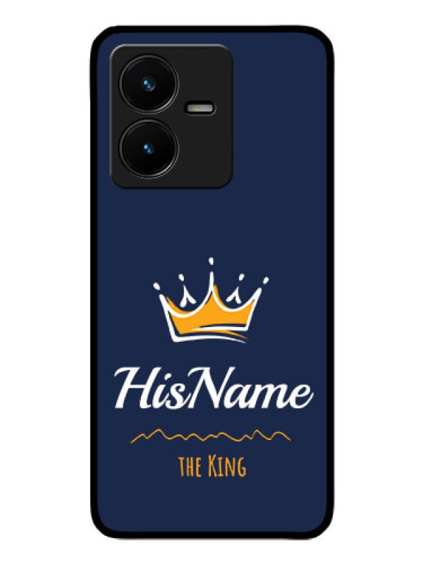 Custom Vivo Y22 Glass Phone Case King with Name