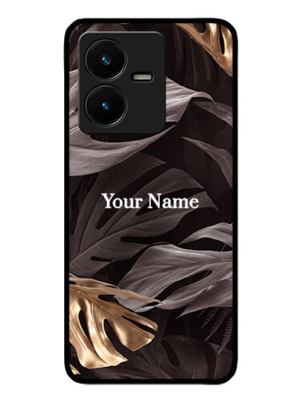 Custom Vivo Y22 Personalised Glass Phone Case - Wild Leaves digital paint Design