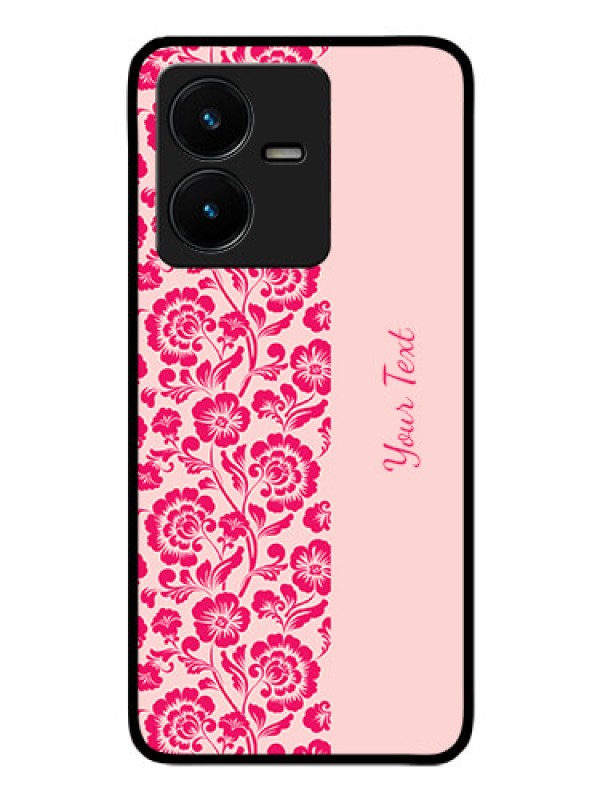 Custom Vivo Y22 Custom Glass Phone Case - Attractive Floral Pattern Design