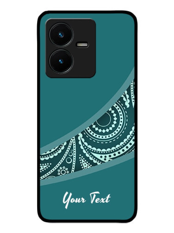 Custom Vivo Y22 Photo Printing on Glass Case - semi visible floral Design