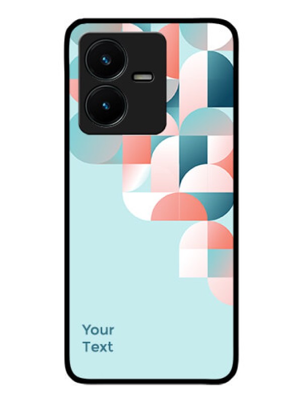 Custom Vivo Y22 Custom Glass Phone Case - Stylish Semi-circle Pattern Design