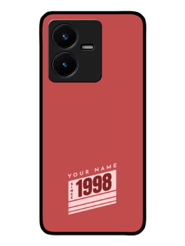 Custom Vivo Y22 Custom Glass Phone Case - Red custom year of birth Design