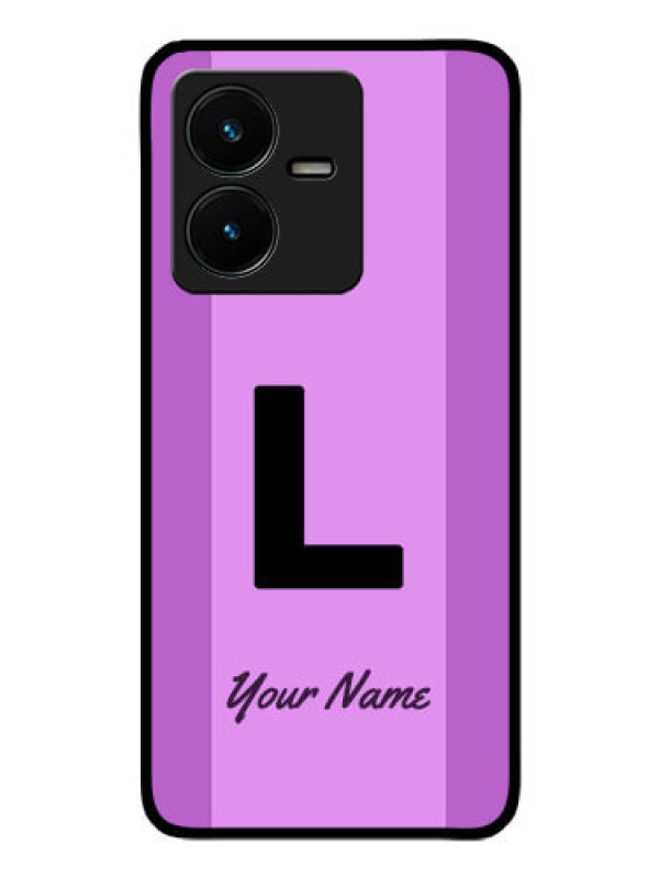 Custom Vivo Y22 Custom Glass Phone Case - Tricolor custom text Design