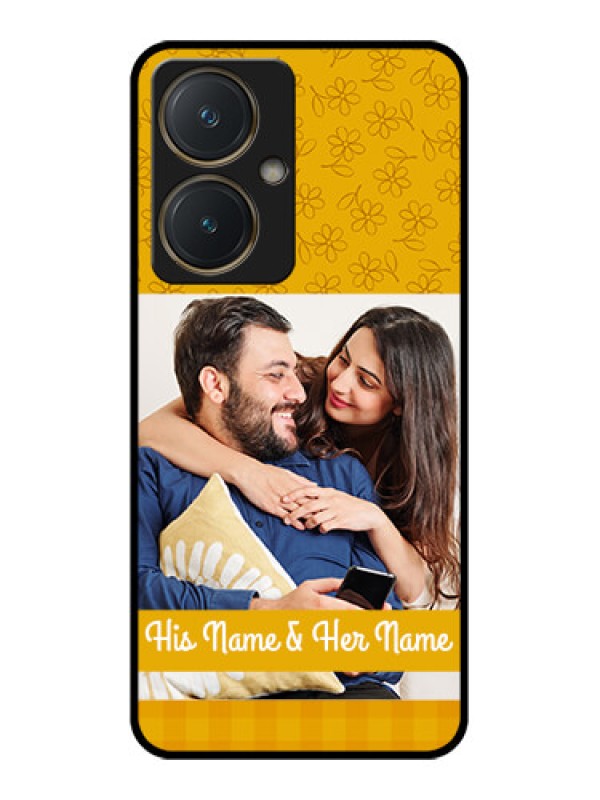 Custom Vivo Y27 Custom Glass Phone Case - Yellow Floral Design